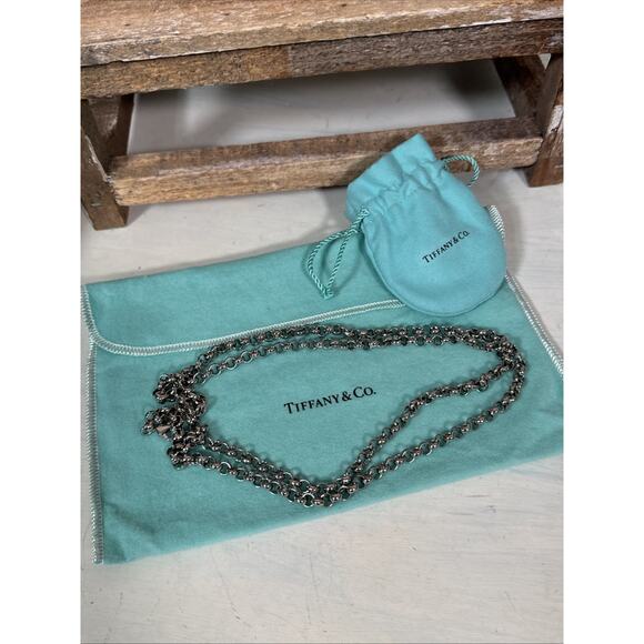 Tiffany & Co Pochette Wristlet Wallet Crossbody With Chain Tiffany Blue - Picture 15 of 16